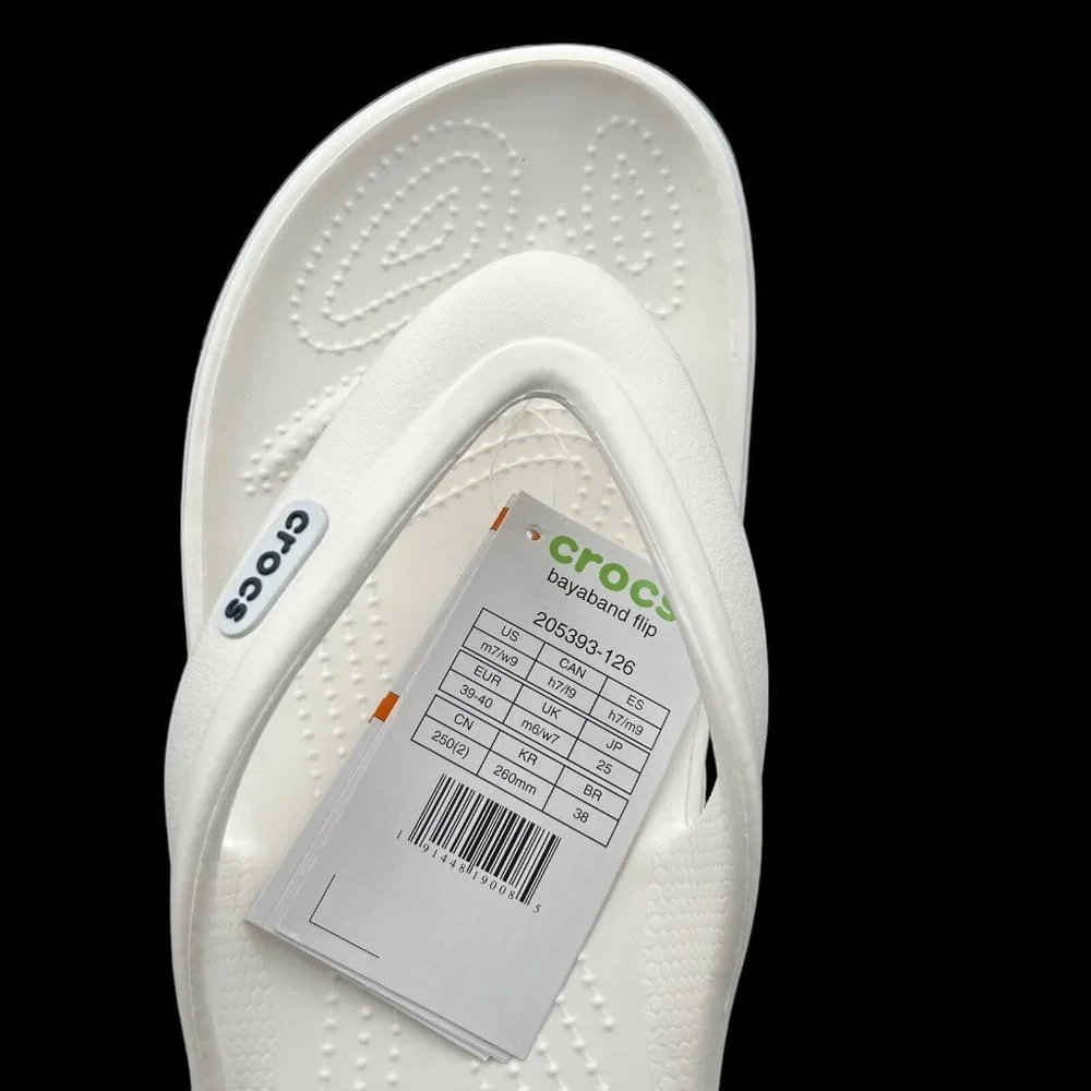 Crocs Bayaband Womens Flip Flop Sandal Size 9 White Water Friendly Lightweight - Picture 11 of 16